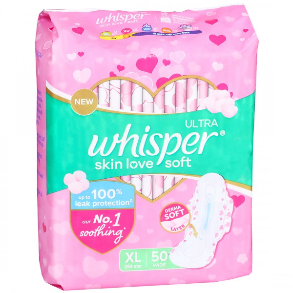 Whisper Ultra Skin Love Soft XL Wings Sanitary Pads Pack Of 50 (10% Off)Coming Soon...